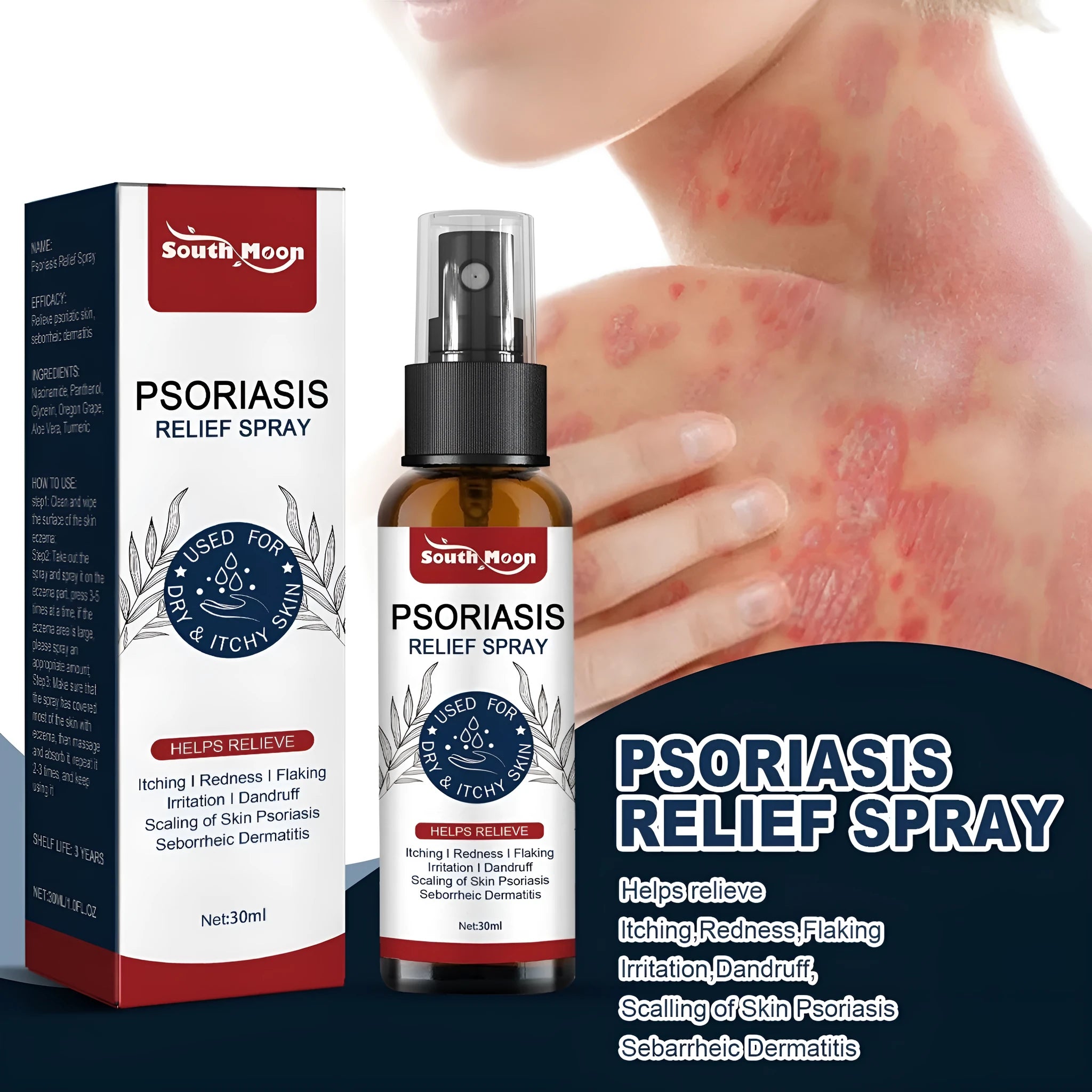 30ml bottle of body care nursing spray for skin relief