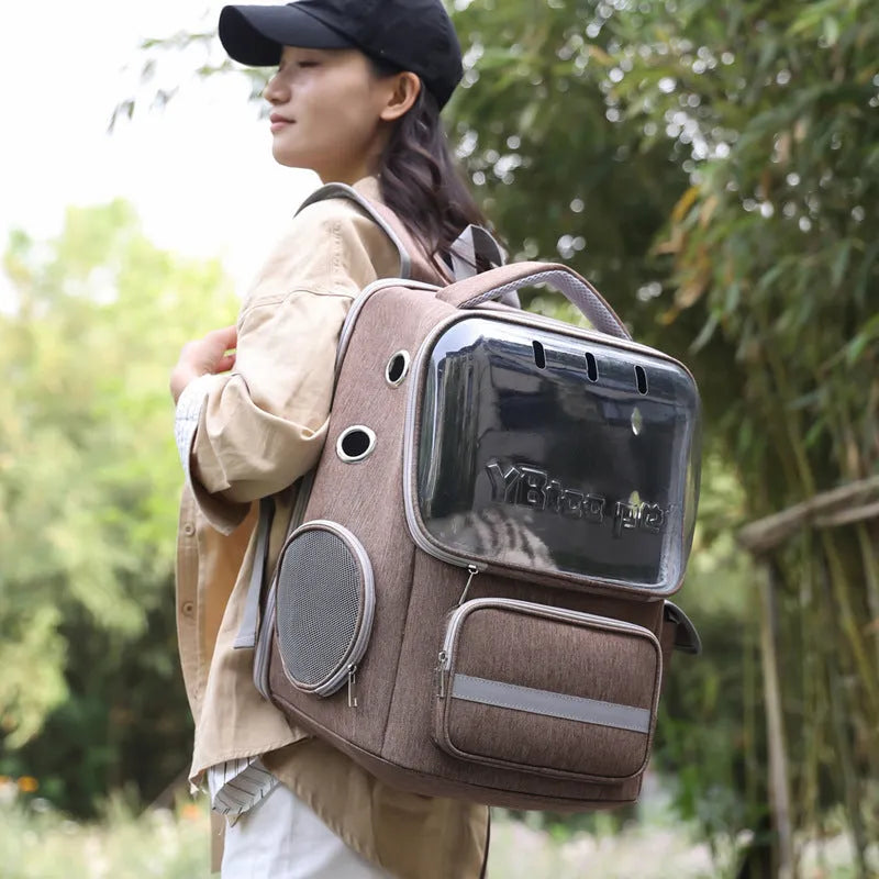 Outdoor portable dog bag PVC Oxford breathable pet carrier for small dogs under 7.50kg solid colour
