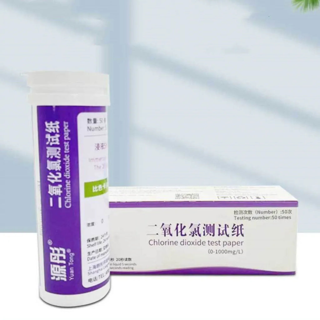 Bottle of 50 chlorine dioxide test papers for waste water concentration detection 0-1000mg/L