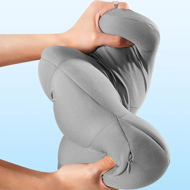 Grey and orange head pillow and lumbar support set for lorry driver seat