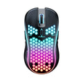 SA-1 black honeycomb shell RGB wireless gaming mouse with scroll wheel and seven buttons