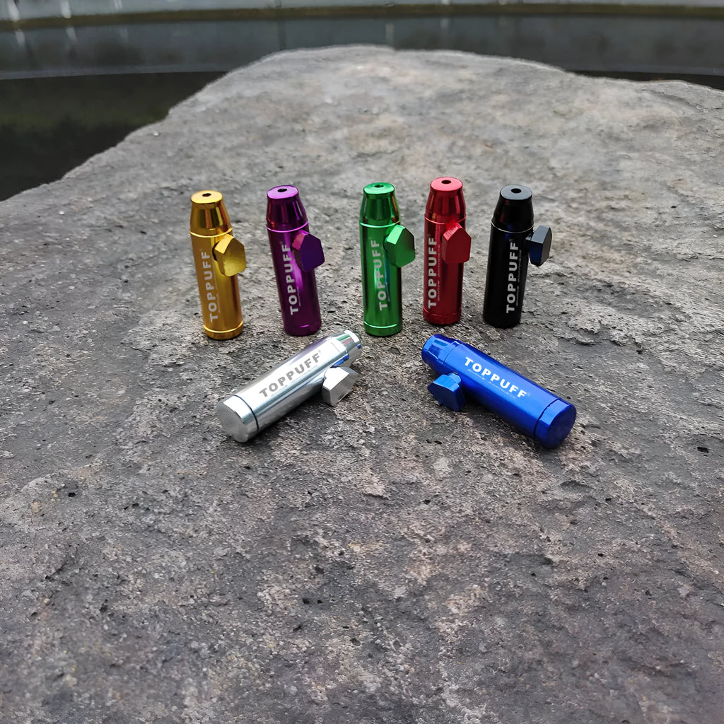 Aluminium alloy cigarette holder with 53mm flat head in seven colour options
