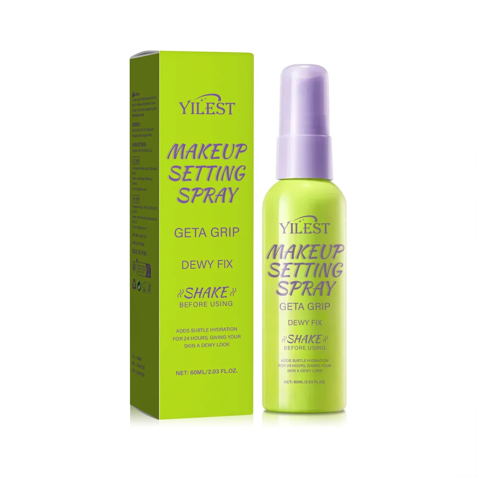 60ml makeup mist spray moisturizing shaping spray in green and pink bottles