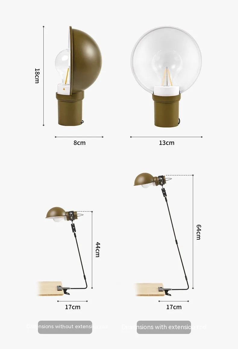 Rechargeable metal hanging camping lamp in Wood Grain Color or Olive Green, about 0.6kg, model NH22ZM002