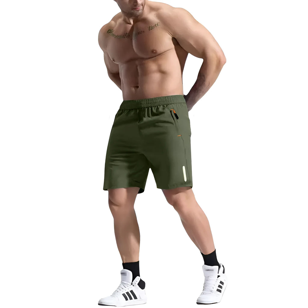 Men's bamboo fibre sports shorts with elastic waistband in multiple colours including Army Green, Black, Gray, Khaki