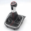 Leather gear knob and dust boot replacement for Volkswagen Golf manual transmission.