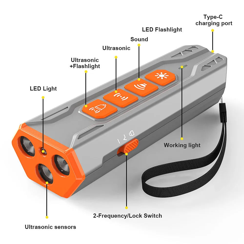 Creative Home Lighting three head ultrasonic dog trainer remote control in grey orange colour