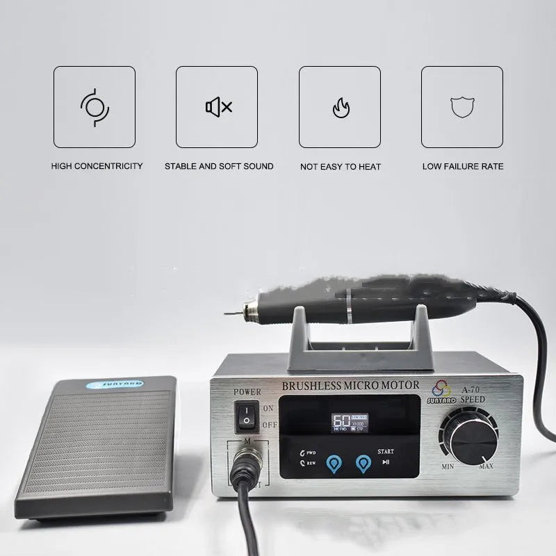 Dental sander touch screen polishing machine with 160W motor and 1000-60000rpm speed control