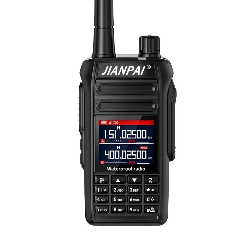Black Interphone waterproof aviation communications headset with antenna and accessories