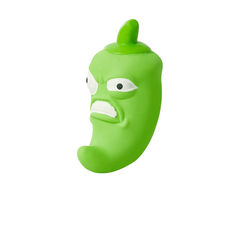 Bitter melon and chilli shaped dog toys with pet sound function for chewing and tooth cleaning