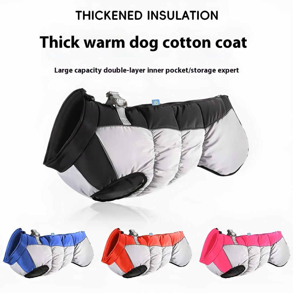 Reflective waterproof dog coat in polar fleece for large dogs in sizes XL to 6XL