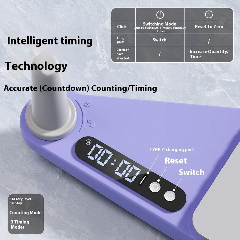Split Multifunctional Skiing Machine Trainer in purple, showing 85cm long PP board for home exercises.
