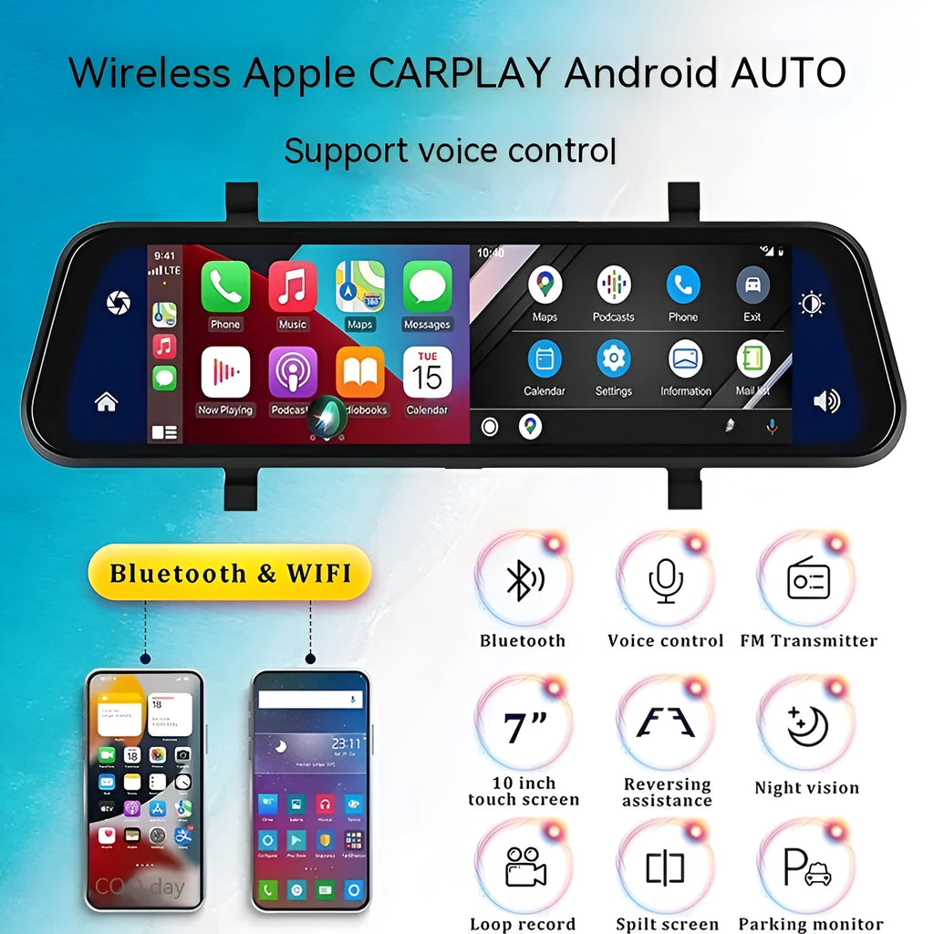 9-inch black universal car GPS navigation system with touch screen and dual camera