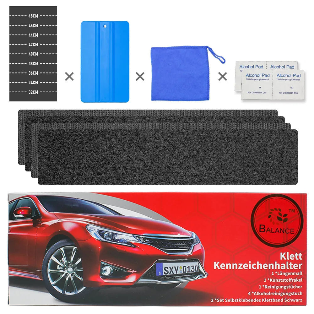 Right-angle 100x500mm self-adhesive license plate fixing tape strips for vehicles