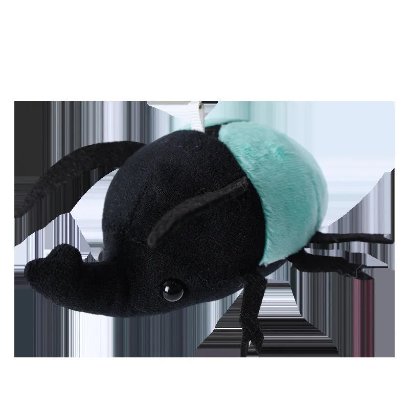 Japanese rhinoceros beetle plush doll pendant in six colour variations showing 10cm height