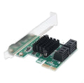 Green PCIE to SATA3.0 extension card with four SATA3.0 ports and PCI-Ex1 bus interface