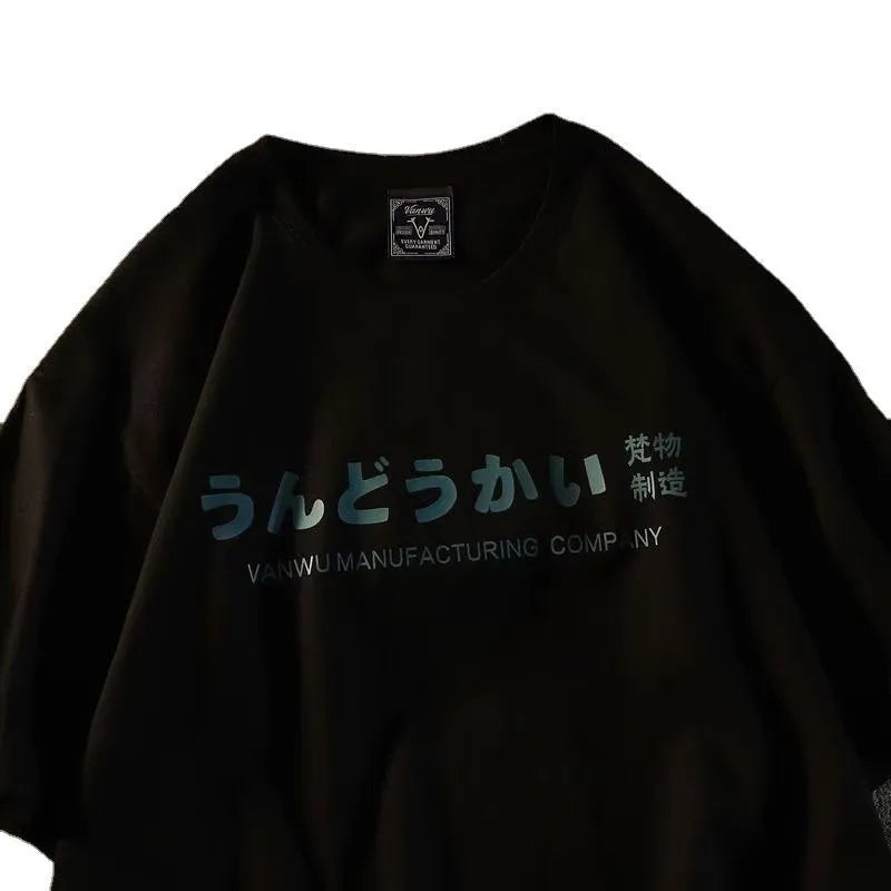 Loose fit cotton t-shirt in black, white or dark grey colours on hanger