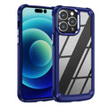 Super Shatterproof Transparent Acrylic Phone Case for iPhone 17 in black, front view showing fall protection