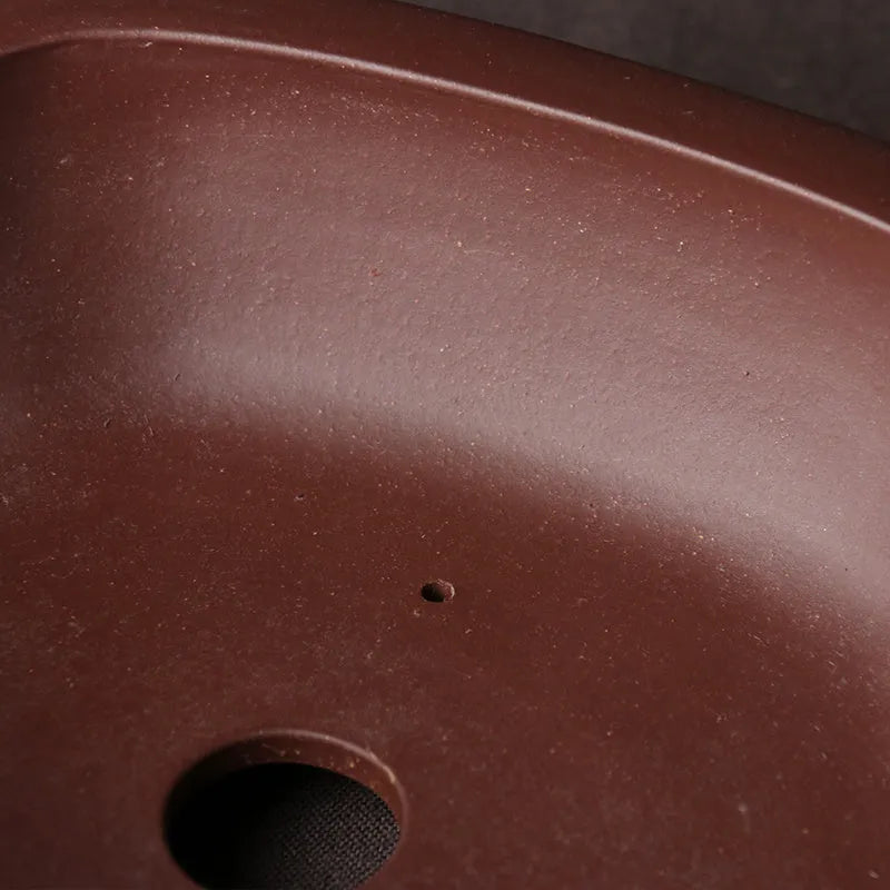 Handmade purple clay bonsai pot in classical plain Chinese style