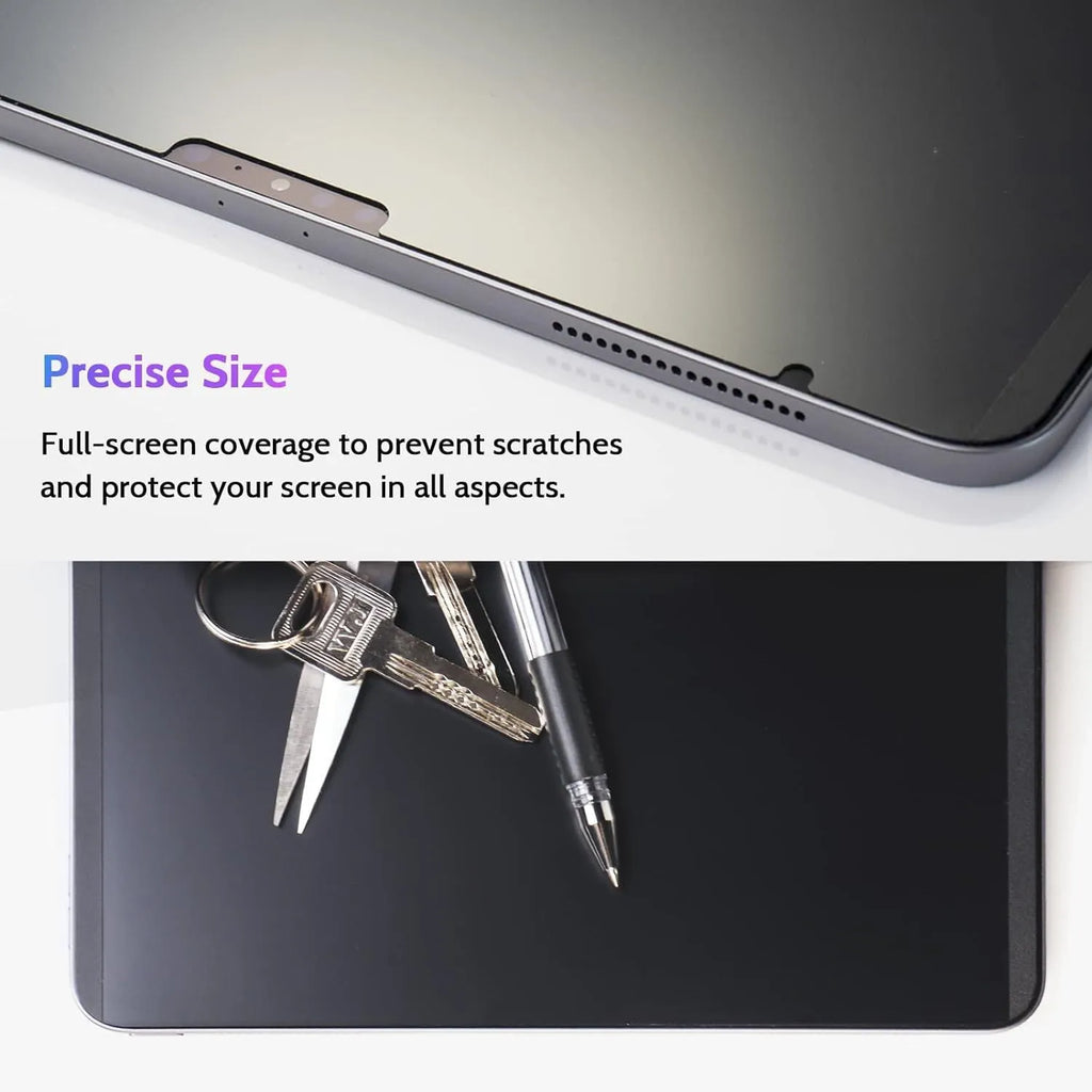 Magnetic anti peeping film and storage clip for iPad on a table