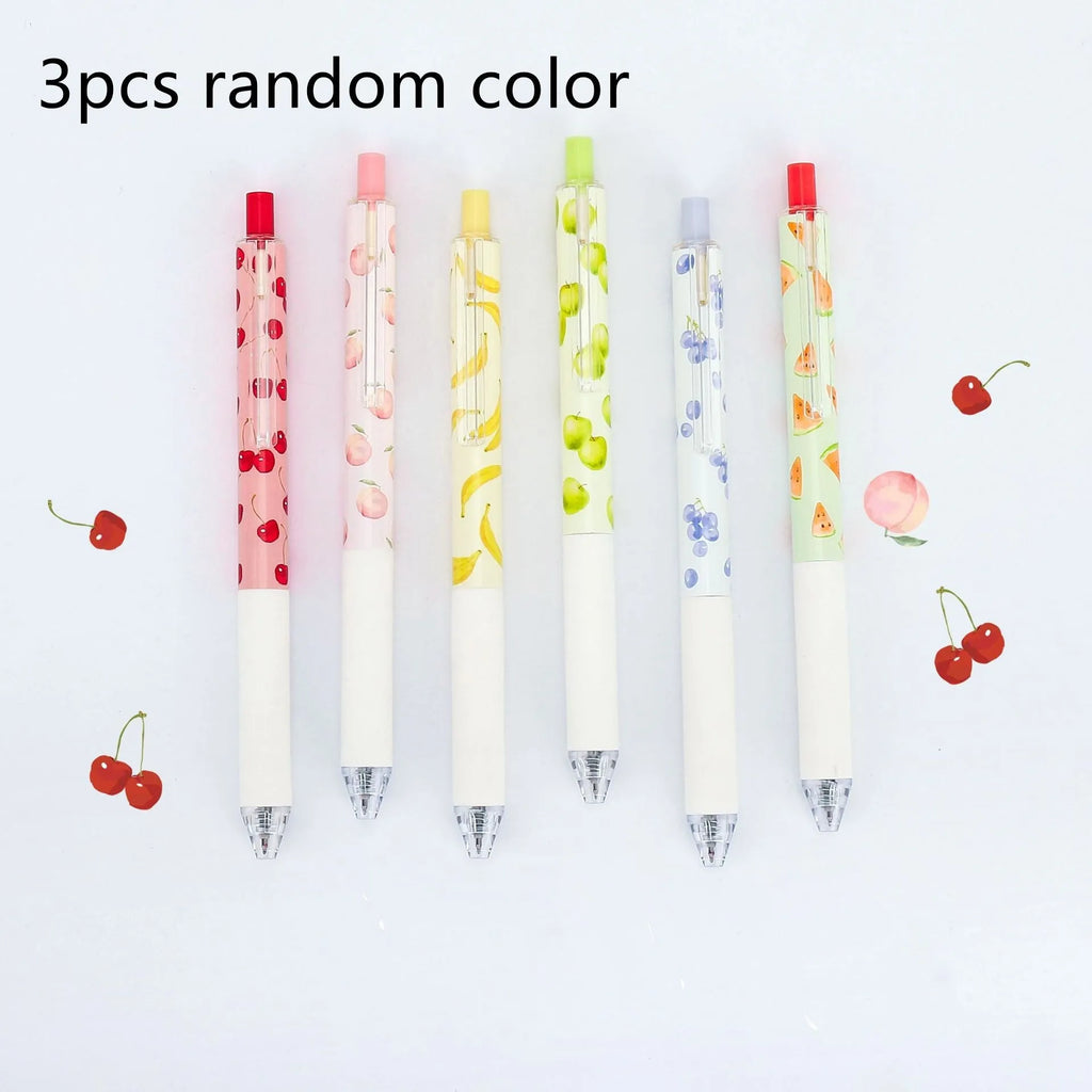 Fruit-scented press-action pen with 0.5mm quick-drying black ink refill
