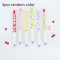 Fruit-scented press-action pen with 0.5mm quick-drying black ink refill