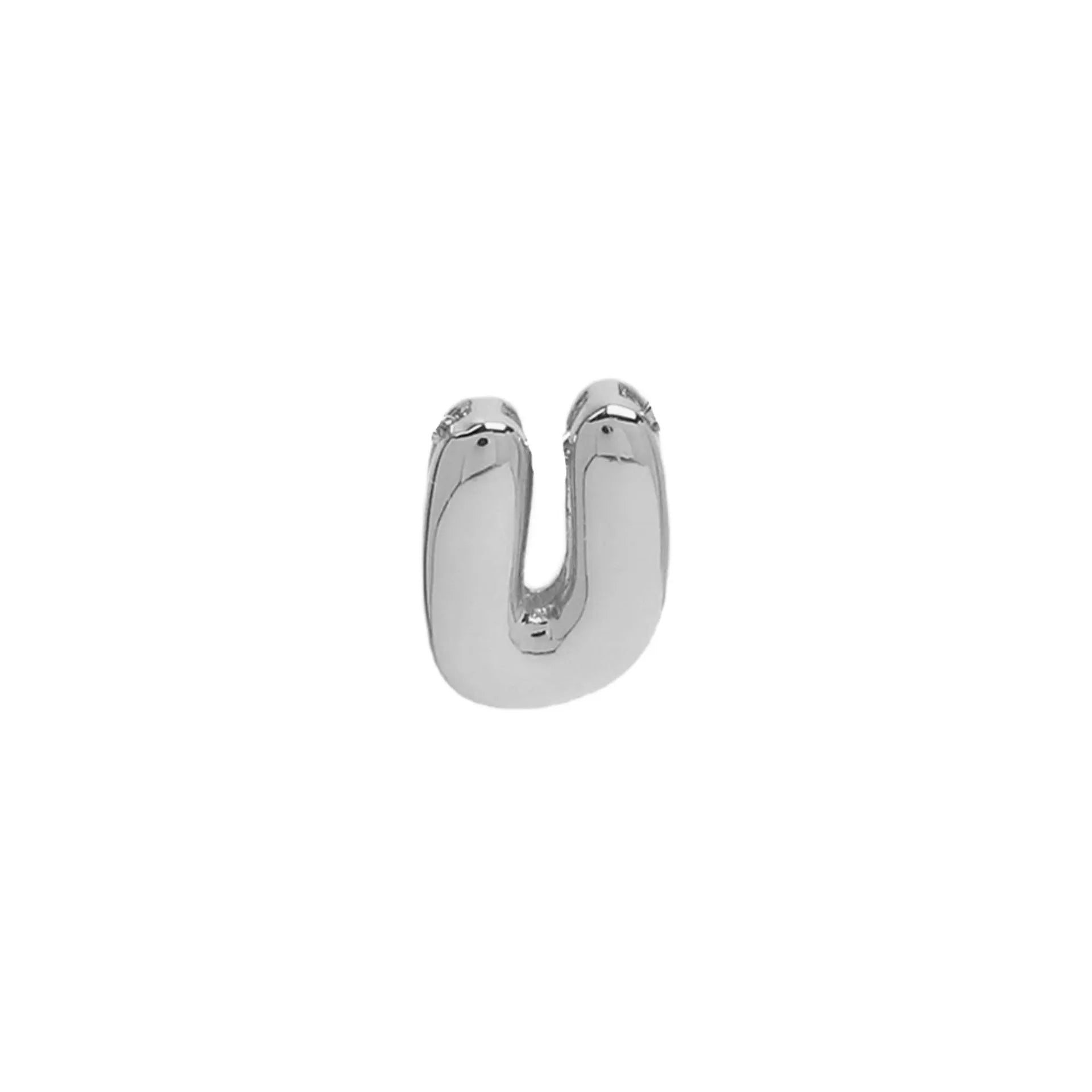 18k brass smooth surface bubble DIY letter bracelet with gold electroplated finish and letter pendant on white background