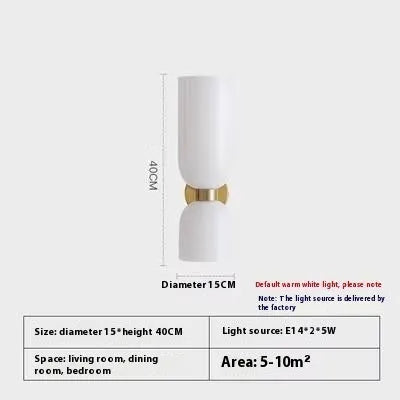 Glass wall lamp for living room background wall, Nordic style, in white, blue or smoky grey, 110V-220V