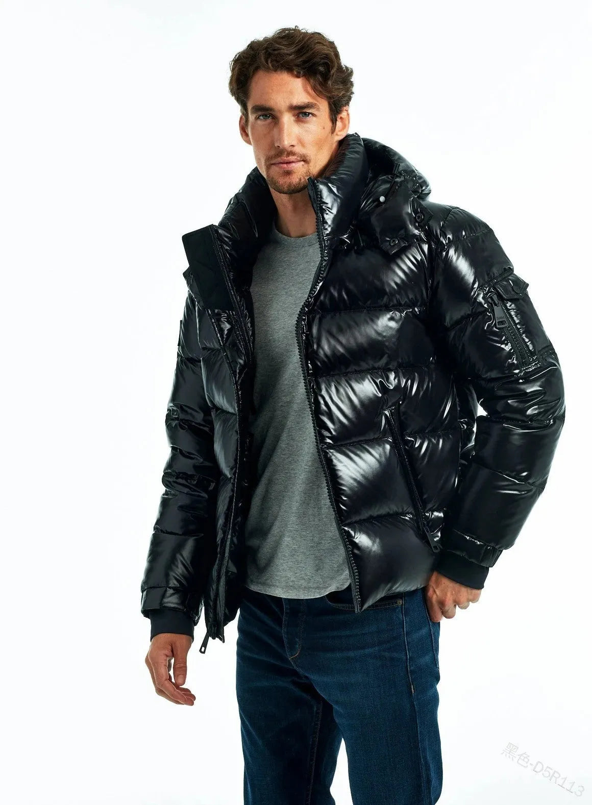 Classic all-matching short couple warm jacket for men in solid colour, loose fit cardigan style with side pockets