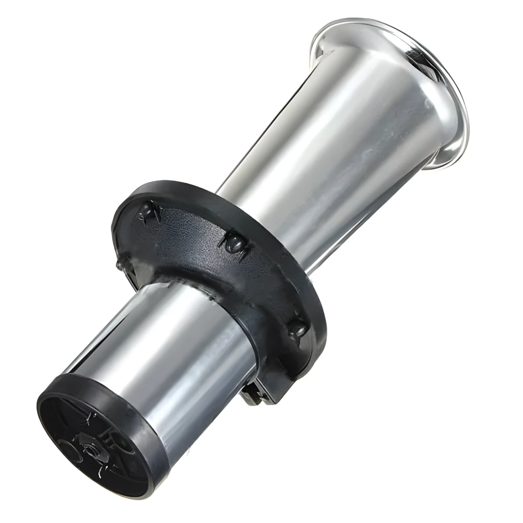 Silver 12v universal car horn for vehicle replacement or upgrade
