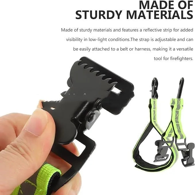 Fluorescent green S-size safety clip with metal buckle for fireman gloves