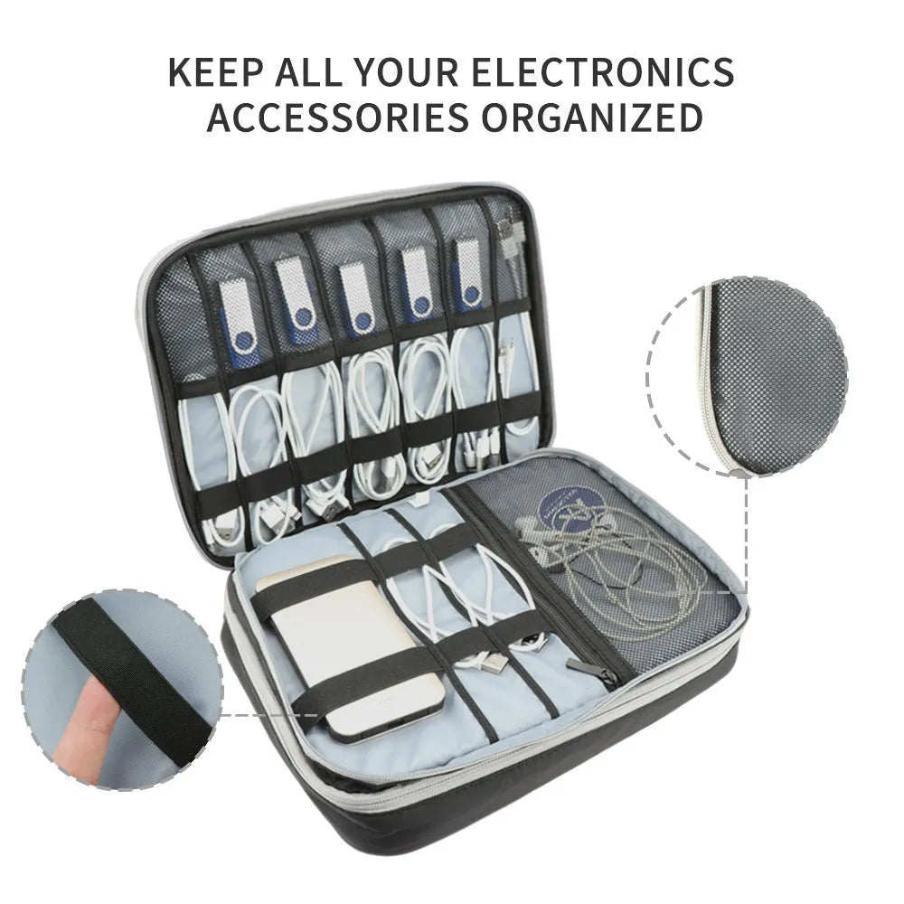 Three-layer travel storage bag in grey with waterproof polyester construction and 20L capacity
