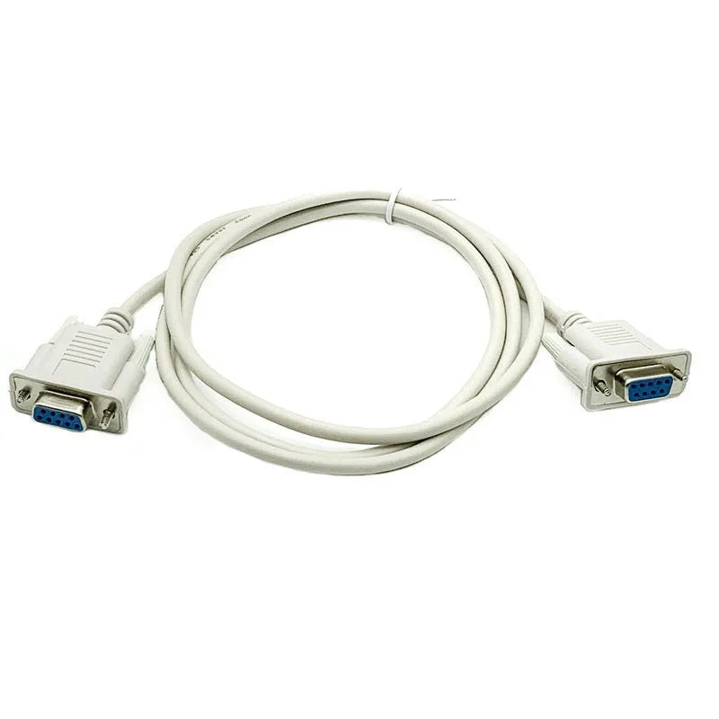 Milky white female to female DB9 serial cable with 1.5 metre length