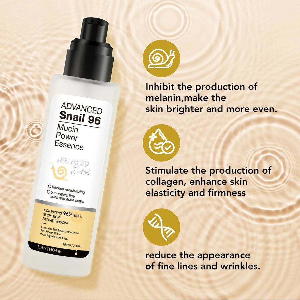 100ml bottle of Snail Snail Serum universal moisturising facial essence for home skincare