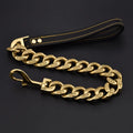 32mm stainless steel dog chain leash in gold or white, available in 70cm to 100cm lengths
