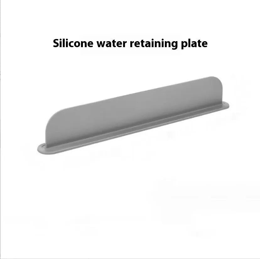 Thick silicone kitchen sink water blocking plate splash guard in grey colour showing 52mm width and 85mm length