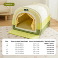 Rectangular bolster dog bed in L size (50x40x35cm) with painted fabric in a rock yellow lucky pattern.