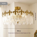 American retro peacock glass ceiling lamp with crystal chandelier accents and tricolour LED light