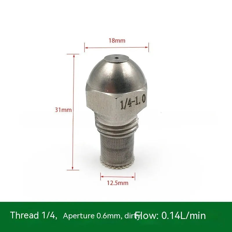 304 stainless steel fine atomization nozzle with external thread connection and multiple aperture size options