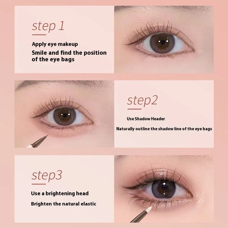 Stereoscopic star eyes double-headed liquid eyeliner pen with pearlescent finish