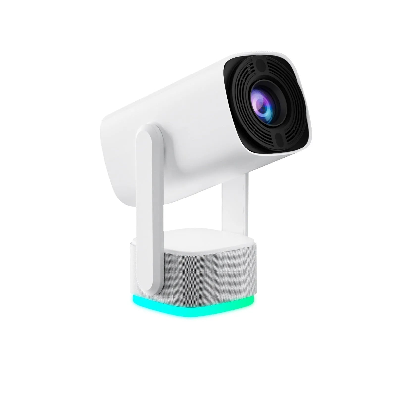 White Home Bedroom HD portable video player projector with 720p resolution and remote control