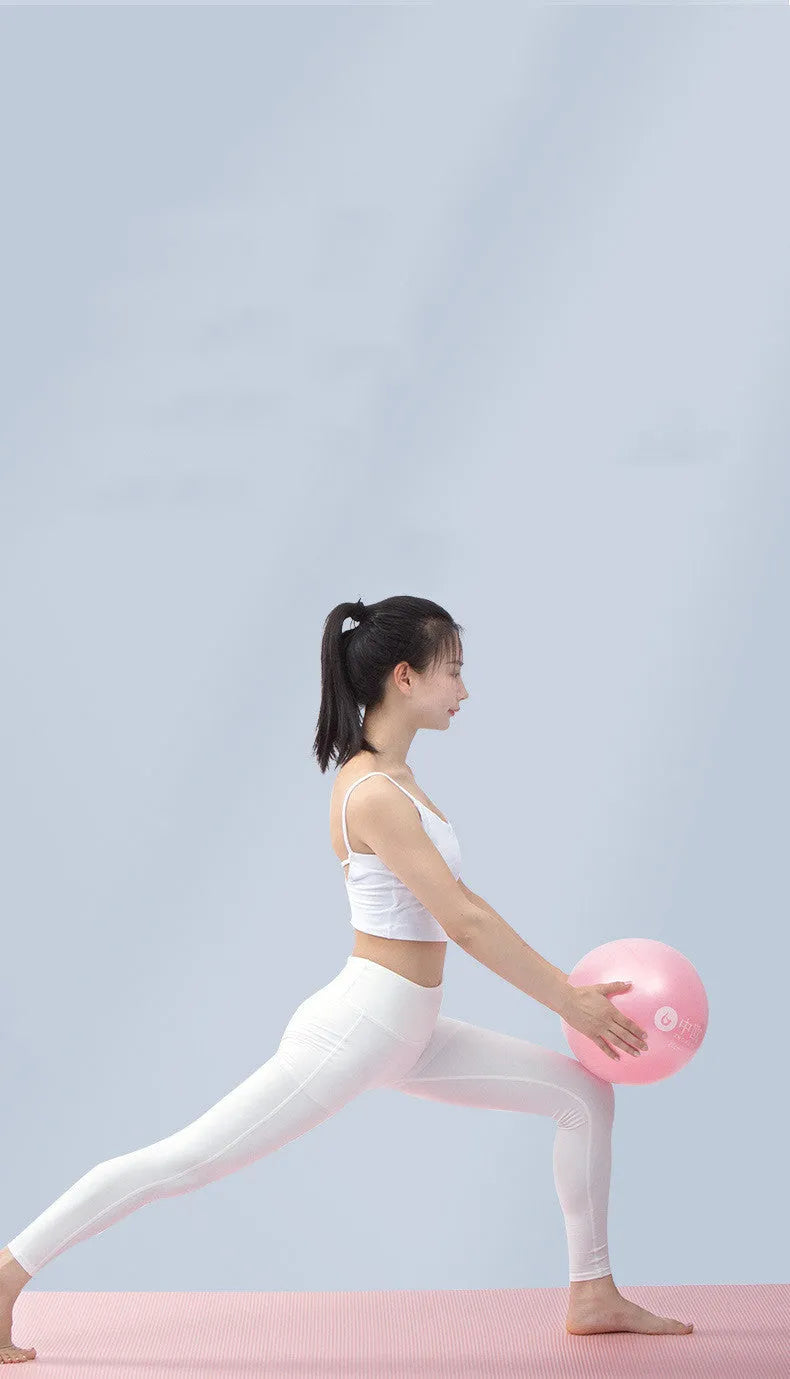 Ladies 25cm frosted Pilates hips ball in purple with blowing tube
