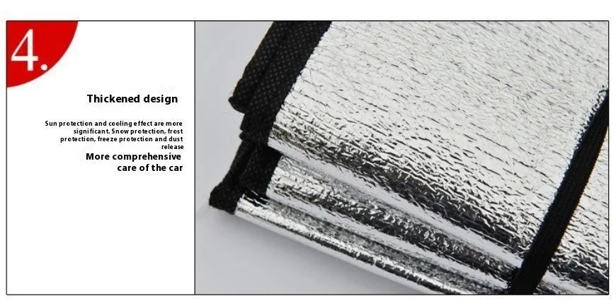Silver PE foam car snow shield for windscreen winter anti-frost protection, 150x70cm