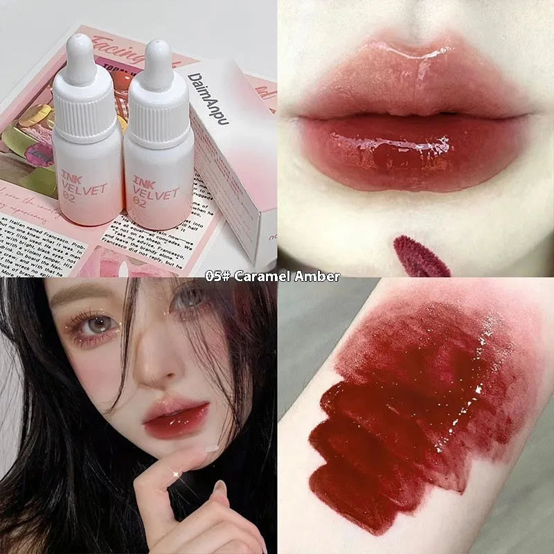 Mirror Lip Lacquer stick in 3.5g size showing shade options from the Milk Huhoo series.