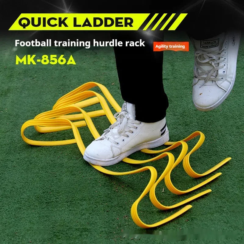 MAI CCA yellow U-shaped children's sports training hurdle on grass showing three height settings