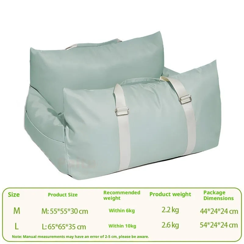 Waterproof non-slip car kennel pet bag for dogs olive green M size 55x55x30 cm