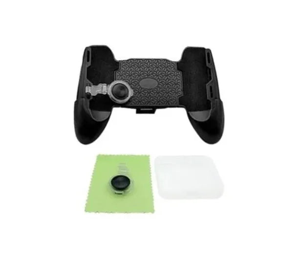 Black three-in-one mobile game handle with 270-degree folding suction cup and stretchable design for 4.5-6 inch phones