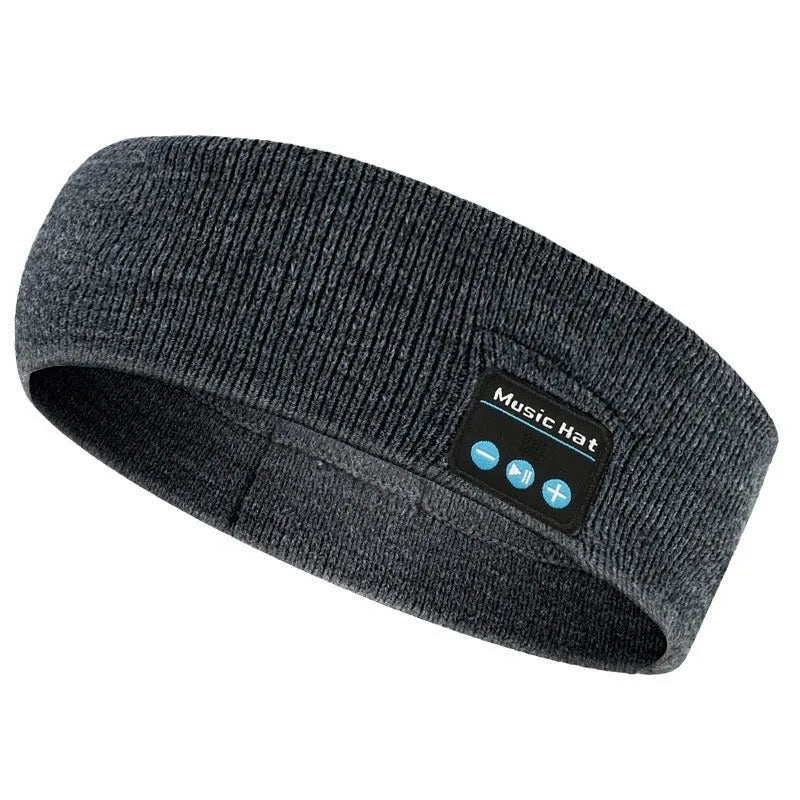 Bluetooth 5.4 wireless headband in black colour with removable washable design for sports and exercise