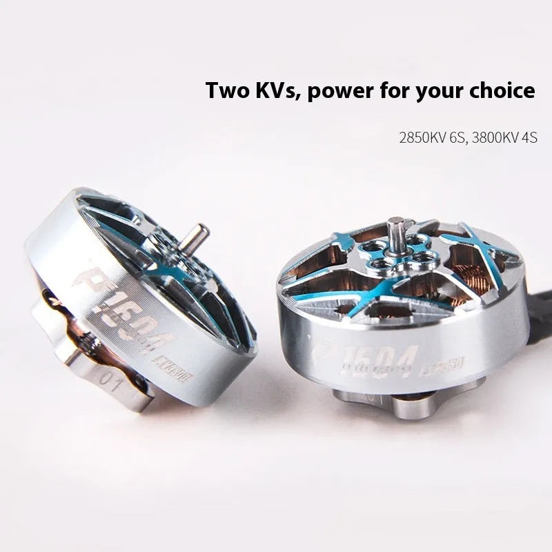 TMOTOR P1604 brushless motor with silver aluminium-clad rotor and mounting screws