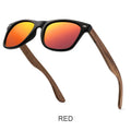 Polarized sunglasses with bamboo and wood frame details in Gray colour, box style design